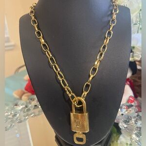Louis Vuitton Gold Padlock Necklace